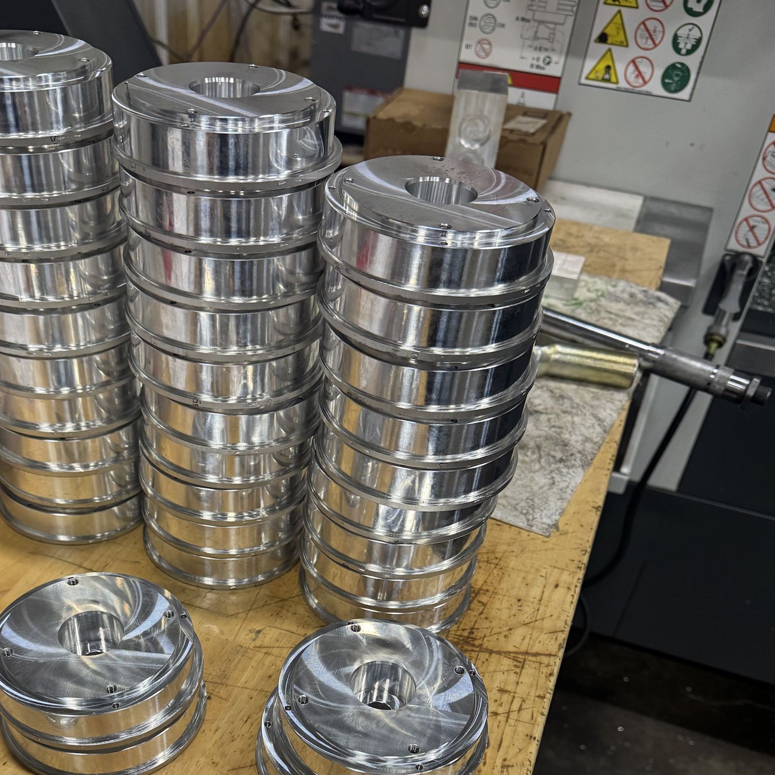 Machined aluminum disc housings