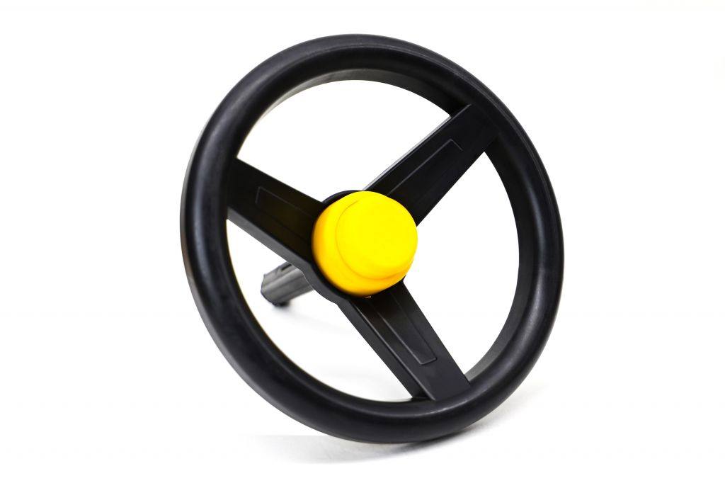 Molded handwheel with knob